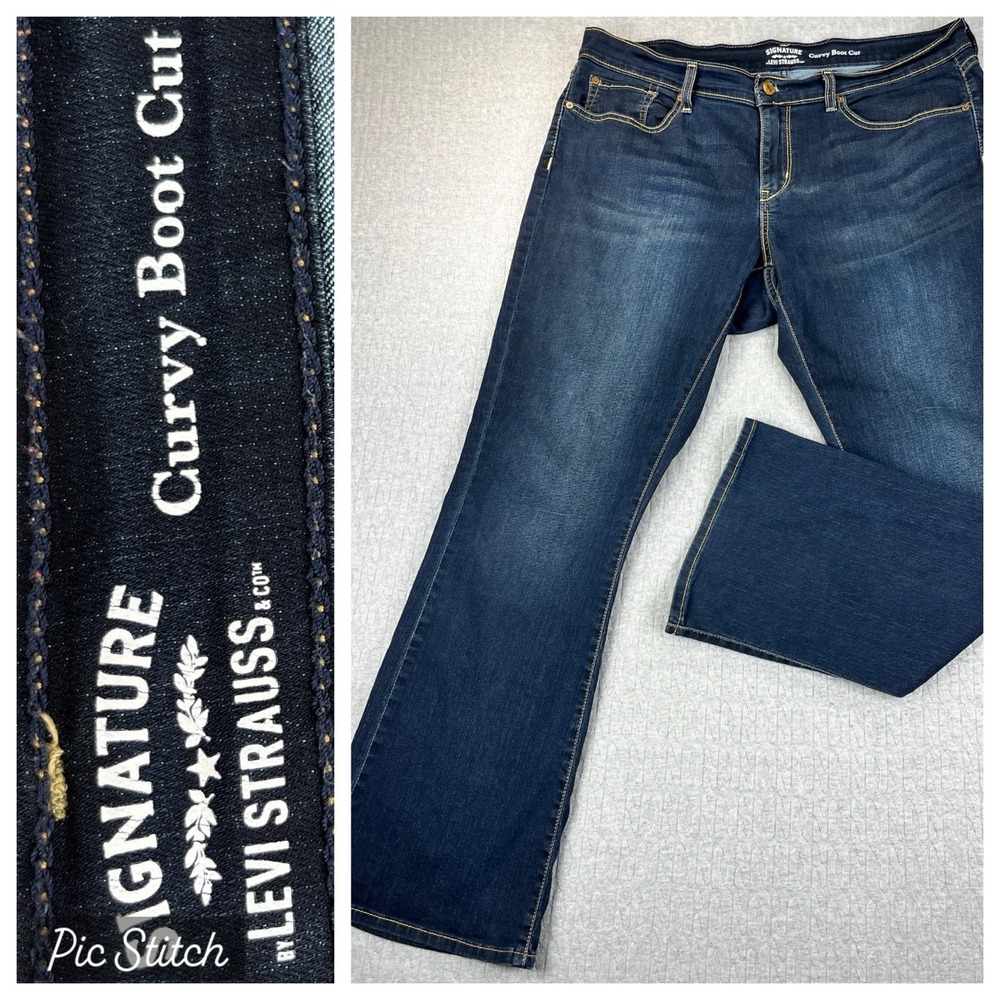 Levi's Bootcut‎ Dress Jeans Women 20M/35X32(fits 38X31) Dark Wash